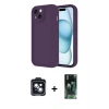 MARSİLYAN™- iPhone 14 Kılıf Yankı Yansıma Özel Seri - Şeffaf 360 Full Body Arka Koruyucu + PVD Metal Kamera Lens - SH