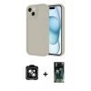 MARSİLYAN™- iPhone 14 Kılıf Yankı Yansıma Özel Seri - Şeffaf 360 Full Body Arka Koruyucu + PVD Metal Kamera Lens - YL