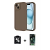 MARSİLYAN™- iPhone 14 Kılıf Yankı Yansıma Özel Seri - Şeffaf 360 Full Body Arka Koruyucu + PVD Metal Kamera Lens - YL