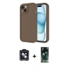 MARSİLYAN™- iPhone 14 Kılıf Yankı Yansıma Özel Seri - Şeffaf 360 Full Body Arka Koruyucu + PVD Metal Kamera Lens - SH