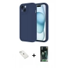 MARSİLYAN™- iPhone 14 Kılıf Yankı Yansıma Özel Seri - Şeffaf 360 Full Body Arka Koruyucu + Diamond Kamera Lens - SABE