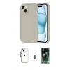 MARSİLYAN™- iPhone 14 Kılıf Yankı Yansıma Özel Seri - Şeffaf 360 Full Body Arka Koruyucu + Shine Kamera Lens - SH