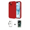 MARSİLYAN™- iPhone 14 Kılıf Yankı Yansıma Özel Seri - Şeffaf 360 Full Body Arka Koruyucu + Shine Kamera Lens - SH