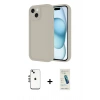 MARSİLYAN™- iPhone 14 Kılıf Yankı Yansıma Özel Seri - Şeffaf Pasifik Cam Ekran Koruyucu + Shine Kamera Lens - GS