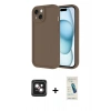 MARSİLYAN™- iPhone 14 Kılıf Yankı Yansıma Özel Seri - Şeffaf Pasifik Cam Ekran Koruyucu + PVD Metal Kamera Lens - PE