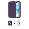 MARSİLYAN™- iPhone 14 Kılıf Yankı Yansıma Özel Seri - Şeffaf Pasifik Cam Ekran Koruyucu + PVD Metal Kamera Lens - SH