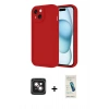 MARSİLYAN™- iPhone 14 Kılıf Yankı Yansıma Özel Seri - Şeffaf Pasifik Cam Ekran Koruyucu + PVD Metal Kamera Lens - PE