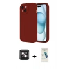 MARSİLYAN™- iPhone 14 Kılıf Yankı Yansıma Özel Seri - Şeffaf Pasifik Cam Ekran Koruyucu + PVD Metal Kamera Lens - PE