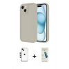 MARSİLYAN™- iPhone 14 Kılıf Yankı Yansıma Özel Seri - Şeffaf Pasifik Cam Ekran Koruyucu + Shine Kamera Lens - YL