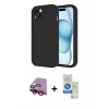 MARSİLYAN™- iPhone 14 Kılıf Yankı Yansıma Özel Seri - Şeffaf Royal Nano Ekran Koruyucu + Raze Metal Kamera Lens - KI