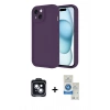 MARSİLYAN™- iPhone 14 Kılıf Yankı Yansıma Özel Seri - Şeffaf Royal Nano Ekran Koruyucu + PVD Metal Kamera Lens - SH