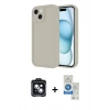 MARSİLYAN™- iPhone 14 Kılıf Yankı Yansıma Özel Seri - Şeffaf Royal Nano Ekran Koruyucu + PVD Metal Kamera Lens - SH