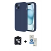 MARSİLYAN™- iPhone 14 Kılıf Yankı Yansıma Özel Seri - Şeffaf Royal Nano Ekran Koruyucu + PVD Metal Kamera Lens - SH
