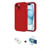 MARSİLYAN™- iPhone 14 Kılıf Yankı Yansıma Özel Seri - Siyah 3D Antistatik Cam Ekran Koruyucu + Diamond Kamera Lens - YL