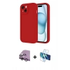 MARSİLYAN™- iPhone 14 Kılıf Yankı Yansıma Özel Seri - Siyah 3D Antistatik Cam Ekran Koruyucu + Raze Metal Kamera Lens - MR