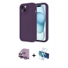 MARSİLYAN™- iPhone 14 Kılıf Yankı Yansıma Özel Seri - Siyah 3D Antistatik Cam Ekran Koruyucu + Raze Metal Kamera Lens - MR