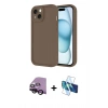 MARSİLYAN™- iPhone 14 Kılıf Yankı Yansıma Özel Seri - Siyah 3D Antistatik Cam Ekran Koruyucu + Raze Metal Kamera Lens - SH
