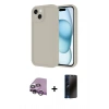 MARSİLYAN™- iPhone 14 Kılıf Yankı Yansıma Özel Seri - Siyah 3D Antistatik Hayalet Cam Ekran Koruyucu + Raze Metal Kamera Lens - MR