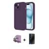 MARSİLYAN™- iPhone 14 Kılıf Yankı Yansıma Özel Seri - Siyah 3D Antistatik Hayalet Cam Ekran Koruyucu + Raze Metal Kamera Lens - MR