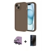 MARSİLYAN™- iPhone 14 Kılıf Yankı Yansıma Özel Seri - Siyah 3D Antistatik Hayalet Cam Ekran Koruyucu + Raze Metal Kamera Lens - SH