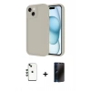 MARSİLYAN™- iPhone 14 Kılıf Yankı Yansıma Özel Seri - Siyah 3D Antistatik Hayalet Cam Ekran Koruyucu + Shine Kamera Lens - YL