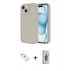 MARSİLYAN™- iPhone 14 Kılıf Yankı Yansıma Özel Seri - Siyah Bilvis 3D Cam Ekran Koruyucu + Diamond Kamera Lens - YL