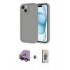 MARSİLYAN™- iPhone 14 Kılıf Yankı Yansıma Özel Seri - Siyah Bilvis 3D Cam Ekran Koruyucu + Raze Metal Kamera Lens - SH