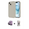 MARSİLYAN™- iPhone 14 Kılıf Yankı Yansıma Özel Seri - Siyah Bilvis 3D Cam Ekran Koruyucu + Raze Metal Kamera Lens - SH