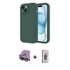 MARSİLYAN™- iPhone 14 Kılıf Yankı Yansıma Özel Seri - Siyah Bilvis 3D Cam Ekran Koruyucu + Raze Metal Kamera Lens - SH