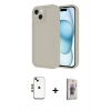 MARSİLYAN™- iPhone 14 Kılıf Yankı Yansıma Özel Seri - Siyah Bilvis 3D Cam Ekran Koruyucu + Shine Kamera Lens - GD