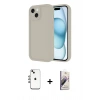 MARSİLYAN™- iPhone 14 Kılıf Yankı Yansıma Özel Seri - Siyah Bilvis 3D Mat Cam Ekran Koruyucu + Shine Kamera Lens - GI