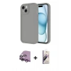 MARSİLYAN™- iPhone 14 Kılıf Yankı Yansıma Özel Seri - Siyah Bilvis 3D Mat Cam Ekran Koruyucu + Raze Metal Kamera Lens - MR