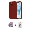 MARSİLYAN™- iPhone 14 Kılıf Yankı Yansıma Özel Seri - Siyah Bilvis 3D Mat Cam Ekran Koruyucu + Raze Metal Kamera Lens - MR