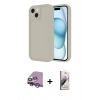 MARSİLYAN™- iPhone 14 Kılıf Yankı Yansıma Özel Seri - Siyah Bilvis 3D Mat Cam Ekran Koruyucu + Raze Metal Kamera Lens - MR