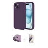 MARSİLYAN™- iPhone 14 Kılıf Yankı Yansıma Özel Seri - Siyah Bilvis 3D Mat Cam Ekran Koruyucu + Raze Metal Kamera Lens - MR