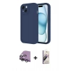 MARSİLYAN™- iPhone 14 Kılıf Yankı Yansıma Özel Seri - Siyah Bilvis 3D Mat Cam Ekran Koruyucu + Raze Metal Kamera Lens - GS