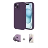 MARSİLYAN™- iPhone 14 Kılıf Yankı Yansıma Özel Seri - Siyah Bilvis 3D Mat Cam Ekran Koruyucu + Raze Metal Kamera Lens - GS