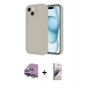 MARSİLYAN™- iPhone 14 Kılıf Yankı Yansıma Özel Seri - Siyah Bilvis 3D Mat Cam Ekran Koruyucu + Raze Metal Kamera Lens - GS