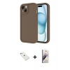 MARSİLYAN™- iPhone 14 Kılıf Yankı Yansıma Özel Seri - Siyah Bilvis 3D Mat Cam Ekran Koruyucu + Diamond Kamera Lens - SABE
