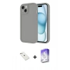 MARSİLYAN™- iPhone 14 Kılıf Yankı Yansıma Özel Seri - Siyah Bilvis 5in1 3D Magic Cam Ekran Koruyucu + Diamond Kamera Lens - PE