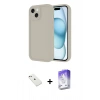 MARSİLYAN™- iPhone 14 Kılıf Yankı Yansıma Özel Seri - Siyah Bilvis 5in1 3D Magic Cam Ekran Koruyucu + Diamond Kamera Lens - PE