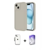MARSİLYAN™- iPhone 14 Kılıf Yankı Yansıma Özel Seri - Siyah Bilvis 5in1 3D Magic Cam Ekran Koruyucu + Shine Kamera Lens - GS