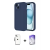 MARSİLYAN™- iPhone 14 Kılıf Yankı Yansıma Özel Seri - Siyah Bilvis 5in1 3D Magic Cam Ekran Koruyucu + Shine Kamera Lens - GS