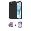 MARSİLYAN™- iPhone 14 Kılıf Yankı Yansıma Özel Seri - Siyah Bilvis 5in1 3D Magic Cam Ekran Koruyucu + Raze Metal Kamera Lens - MR