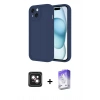 MARSİLYAN™- iPhone 14 Kılıf Yankı Yansıma Özel Seri - Siyah Bilvis 5in1 3D Magic Cam Ekran Koruyucu + PVD Metal Kamera Lens - PE