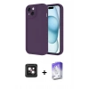 MARSİLYAN™- iPhone 14 Kılıf Yankı Yansıma Özel Seri - Siyah Bilvis 5in1 3D Magic Cam Ekran Koruyucu + PVD Metal Kamera Lens - PE