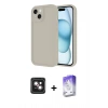 MARSİLYAN™- iPhone 14 Kılıf Yankı Yansıma Özel Seri - Siyah Bilvis 5in1 3D Magic Cam Ekran Koruyucu + PVD Metal Kamera Lens - PE