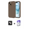 MARSİLYAN™- iPhone 14 Kılıf Yankı Yansıma Özel Seri - Siyah Bilvis 5in1 3D Magic Cam Ekran Koruyucu + PVD Metal Kamera Lens - PE