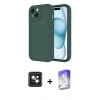 MARSİLYAN™- iPhone 14 Kılıf Yankı Yansıma Özel Seri - Siyah Bilvis 5in1 3D Magic Cam Ekran Koruyucu + PVD Metal Kamera Lens - PE