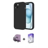 MARSİLYAN™- iPhone 14 Kılıf Yankı Yansıma Özel Seri - Siyah Bilvis 5in1 3D Magic Cam Ekran Koruyucu + Raze Metal Kamera Lens - SH